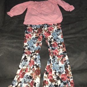 Kids flower wide leg outfit